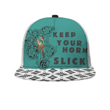 Load image into Gallery viewer, Keep your horn slick Black Buckle Flat-brimmed Mesh Cap With Box