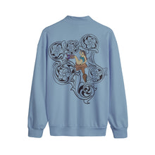 Load image into Gallery viewer, Slick horn girl Men's Stand-up Collar Sweater With Zipper Closure