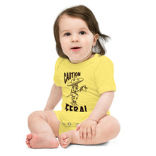 Load image into Gallery viewer, Caution Feral Baby short sleeve one piece
