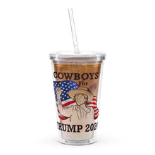 Load image into Gallery viewer, Cowboys for TRUMP Clear plastic tumbler