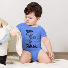 Load image into Gallery viewer, Caution Feral Baby short sleeve one piece
