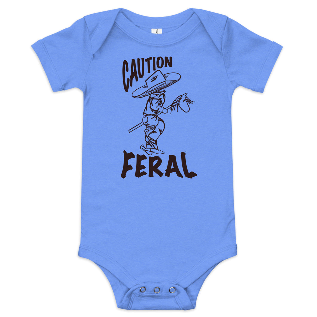 Caution Feral Baby short sleeve one piece