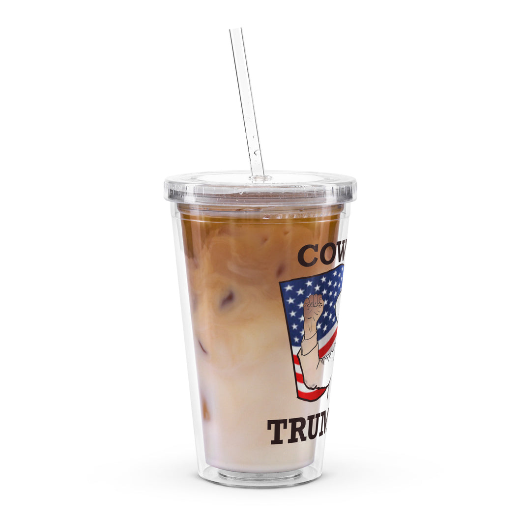 Cowboys for TRUMP Clear plastic tumbler