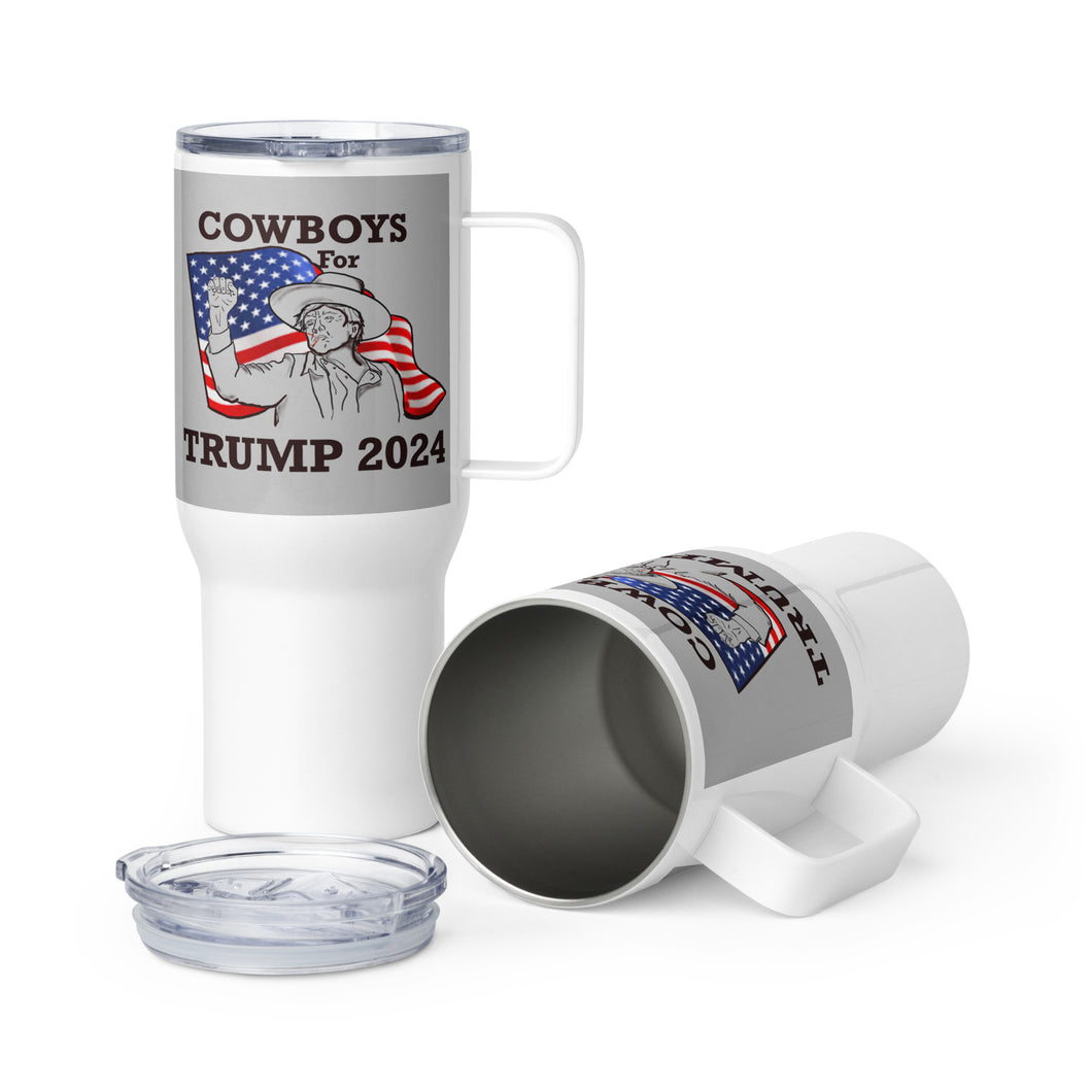 Cowboys for TRUMP Travel mug with a handle